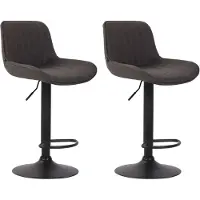 CLP 2er Set Barhocker Lentini Stoff schwarz dunkelgrau