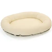 Wallace & Jones Hundebett Bolton · orthopädisches Liegebett aus Kunstleder · creme-weiß · ca. 95 x 81 cm