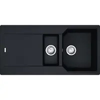 Franke Spüle URBAN UBG 651 in BLACK MATT inkl. Abtropfbecken / Ausschnittmaß 980 x 480 mm / Granitspüle