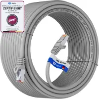 HB-DIGITAL LAN Kabel CAT 7 Rohkabel RJ45 S/FTP PiMF LSZH 30m grau