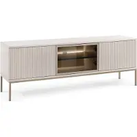 Masseno TV-Schrank SENTIERO 154 cm mit LED Fernsehschrank mit 3 Türen TV-Lowboard für Wohnzimmer Modern 154x39x56 cm Kaschmir / Kaschmir