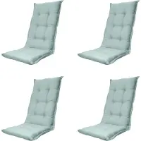 Madison - Gartenstuhlauflage High Back Naples Azur - Ca. 123x50 cm - 4er-Set