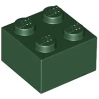 LEGO 2x2 Stein 3003 - 100 Stück Dunkelgrün