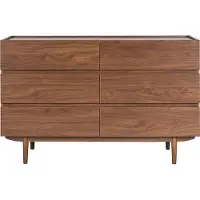 Miliboo - Kommode mit 6 Schubladen aus dunklem Holz B120 cm SANAA