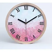 Tulup Holzuhr 20fi cm wanduhr - schwarze Spitzen - Kirschblüten