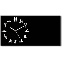 Tulup Wanduhr aus Glas – 60x30 cm - Glasbild - Glasuhr - Gehärtetes Glas - weisse-zeiger - kamasutra