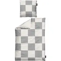 Sansibar Wendebettwäsche Bettwäsche-Set Chessboard, 135x200 cm/ 80x80 cm in Taupe, 100% Premium Baumwolle