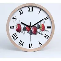 Tulup Holzuhr 20fi cm wanduhr - schwarze Spitzen - Waldfrüchte