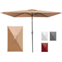 Paramondo Sonnenschirm Balkon 2,3x1,3 m rechteckig knickbar mit Kurbel UV-Schutz creme parajuna