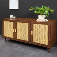 Riess Design Sideboard VIENNA 120cm braun Wiener Geflecht Kommode