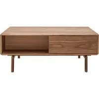 Miliboo - Rechteckiger Couchtisch mit Stauraum dunkles Walnussholz L100 cm SUVA