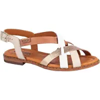 Pikolinos Damen Sandalen Leder Slingback flach bequem trendy Algar W0X-0556, Größe:40 EU, Farbe:Beige