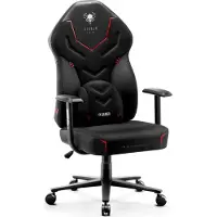 Diablo X-Gamer 2.0 Gaming Stuhl Bürostuhl Stoffbezug Ergonomisches Design Lendenwirbelkissen Softpadauflage Farbe: Schwarz-Schwarz
