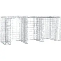 vidaXL Gabionen-Mülltonnenbox 270x91x120 cm Verzinktes Eisen