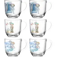 Glaskoch B. Koch jr. GmbH + Co. KG Leonardo Tassen-Set Bambini Avventura 6-tlg., Henkelbecher, Kalk-Natron-Glas, Mehrfarbig, 280 ml, 023683