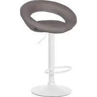 DELUKE Barhocker MEKIM - Stoff Grau 52x47x77 cm Weiß | Barstuhl Höhenverstellbar Mit Lehne Drehbar Tresenhocker Tresenstuhl Kneipenhocker Kneipenstuhl