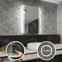 Alasta Badspiegel mit LED Beleuchtung und Touch-Schalter - Arica - 60 cm, 70 cm