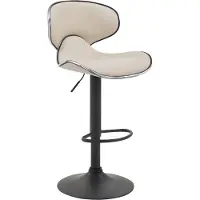 DELUKE Barhocker FAMIR - Kunstleder Creme 46x49x88 cm Schwarz | Barstuhl Mit Lehne Tresenhocker Tresenstuhl Kneipenhocker Kneipenstuhl