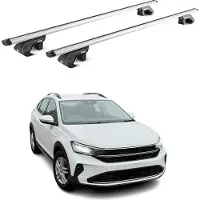 Aurilis Dachträger Grundtäger für VW Taigo 2021-2025 90kg Aluminium Silber 2 tlg ABE