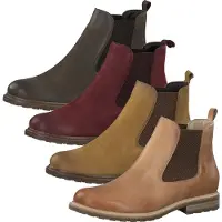 Tamaris Damen Stiefeletten Leder Chelsea Boots 1-25056-25, Größe:37 EU, Farbe:Grün