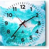 ARTTOR Wanduhr - Quadrat - Glasuhr - Abstraktion modern - 30x30cm - Schleichendes Uhrwerk - Lautlos - zum Aufhängen bereit - Dekoration Modern - Wanddekoration aus Glas - C4AC30x30-3801