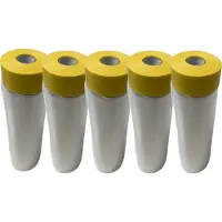 Vago-Tools 5 x Baufolie Malerkrepp Klebeband Abdeckband Masker Tape 1100mm/20m