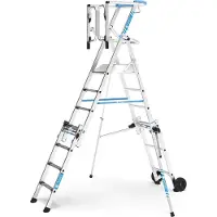 Zarges Teleskop Plattformleiter ZAP Masterflex Plus S gebördelt 8-12 Stufen