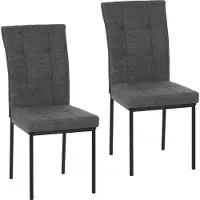 HTI 2er Set Stühle Matthew Grau, 44 cm breit, 96 cm hoch, 48 cm Sitzhöhe