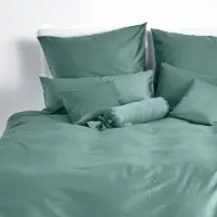 TRAUMSCHLAF Uni Mako-Satin Kissenbezüge 80x80 cm salbeigrün