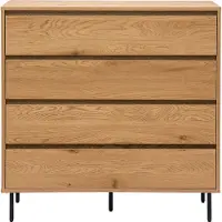 Miliboo - Kommode mit hellem Holzfurnier in Eiche 4 Schubladen L100 cm ARAGON