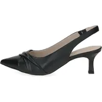 Caprice Damen Pumps spitz aus Leder mit Slingback Riemen 9-29600-46, Größe:37.5 EU, Farbe:Schwarz