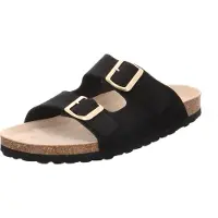 Natural Sense Damen Leder Pantolette Sandale Frauen Hausschuhe 1156604 schwarz, Schuhgröße:36 EU