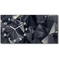 Tulup Wanduhr aus Glas – 60x30 cm - Glasbild - Glasuhr - Gehärtetes Glas - weisse-zeiger - Zwei Pferde im Schnee