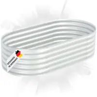 DELUKE rundes Hochbeet für Garten BLUMO | Verzinkter Stahl | Wetterfest | Gartenbeet rund Kräuterbeet Blumenbeet Frühbeet für Garten Gemüsebeet, 160x80x44cm, Silber