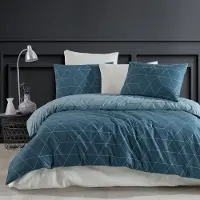 TRAUMSCHLAF Bettwäsche West 200x220 cm + 2x 80x80 cm blau