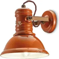 Licht-Erlebnisse Spot Metall Keramik E27 verstellbar Orange Shabby Antik Rostbraun Vintage Keramiklampe