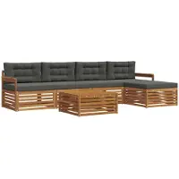 vidaXL Outdoor-Sofagarnitur 6 stk. Natur und Anthrazit