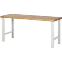 RAU Werkbank mit einstellbarer Arbeitshöhe und Massiv-Arbeitsplatte 2000x700x790-1140 mm