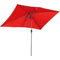 Angel Living Garten Sonnenschirm - 2 x 3 m - Aluminium - Neigbar - Rot