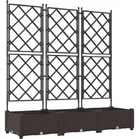 vidaXL Möbel Gartenpflanzer mit Spalier 3 Stück Braun 120x40x125.5 cm - Beete 42002816