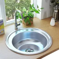 PUEAZU Einbauspüle mit Sieb und Siphon Edelstahl - Spülen &4940