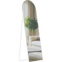 DELUKE Standspiegel MALAGA - Glas Weiß matt 50x3x160 cm | Ganzkörperspiegel Freistehender Spiegel Groß Schlafzimmer
