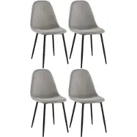 CLP 4er Set Esszimmerstühle Napier gepolstert bis 150 kg belastbar hellgrau Material Stoff