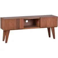 MiaMöbel TV-Kommode Tamesi 130 cm Modern Massivholz Teak Dunkelbraun