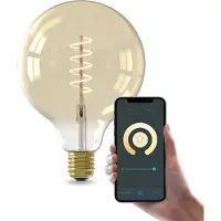 Calex Smart LED-Lampe, E27, G125, Warmweiß, WiFi, Dimmbar, Gold