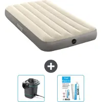 Intex Luftbett – 1 Person – 99 x 191 x 25 cm – Beige – im Lieferumfang enthalten Pumpe en Reperaturset