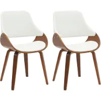 CLP 2er Set Esszimmerstuhl Vangale walnuss/weiß Material Kunstleder