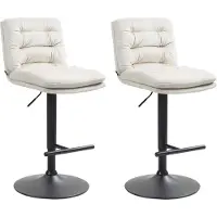 DELUKE Barhocker 2er Set TURIN - Creme, Samt, Schwarz | Barhocker mit Lehne Barstuhl Tresenhocker Tresenstuhl Kneipenhocker Kneipenstuhl