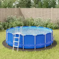 vidaXL Möbel Pool-Bodentuch Hellgrau Ø428 cm Polyester Geotextil - Poolzubehör &41167