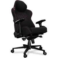 Yumisu Gaming Stuhl Bürostuhl 2050 MAGNETIC Höhenverstellbar bis 150kg Belastbar Rückenlehne und Sitz aus Kaltschaum Schwarz Rosa Stoff